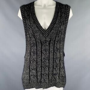 WALTER VAN BEIRENDONCK 2022 Size L Black Superkid Mohair Sweater Vest